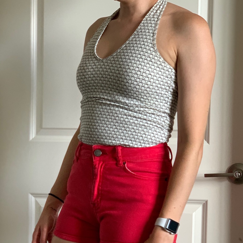 Patterned Halter Tank Top